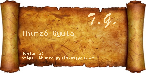 Thurzó Gyula névjegykártya